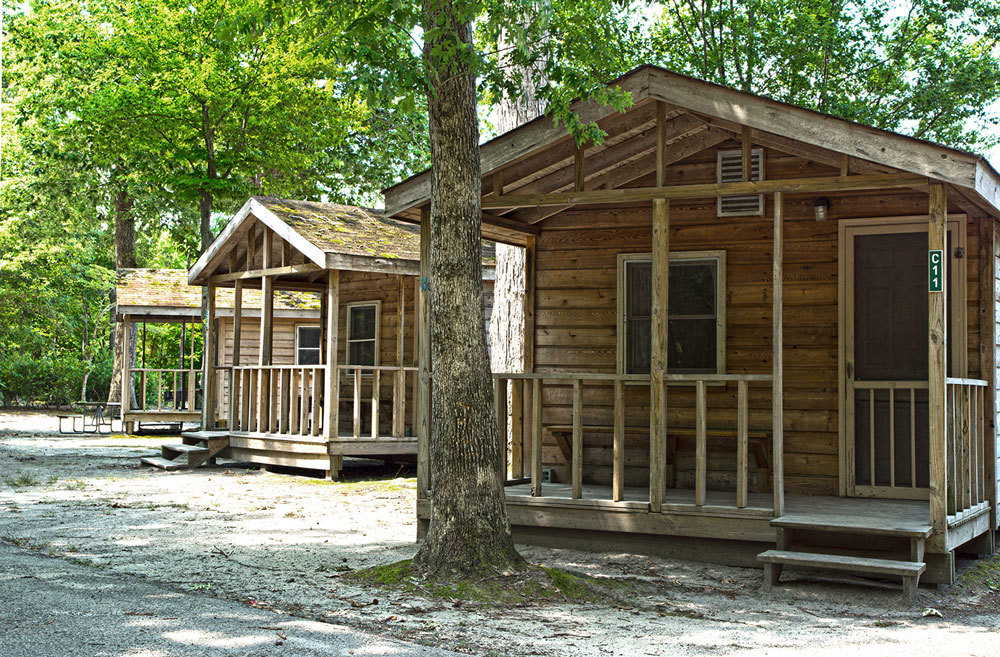 Our non-AC cabins are a truer, more budget-friendly camping experience.