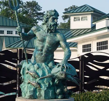 Look at our mini version of the Neptune statue on 31st street at the Oceanfront!