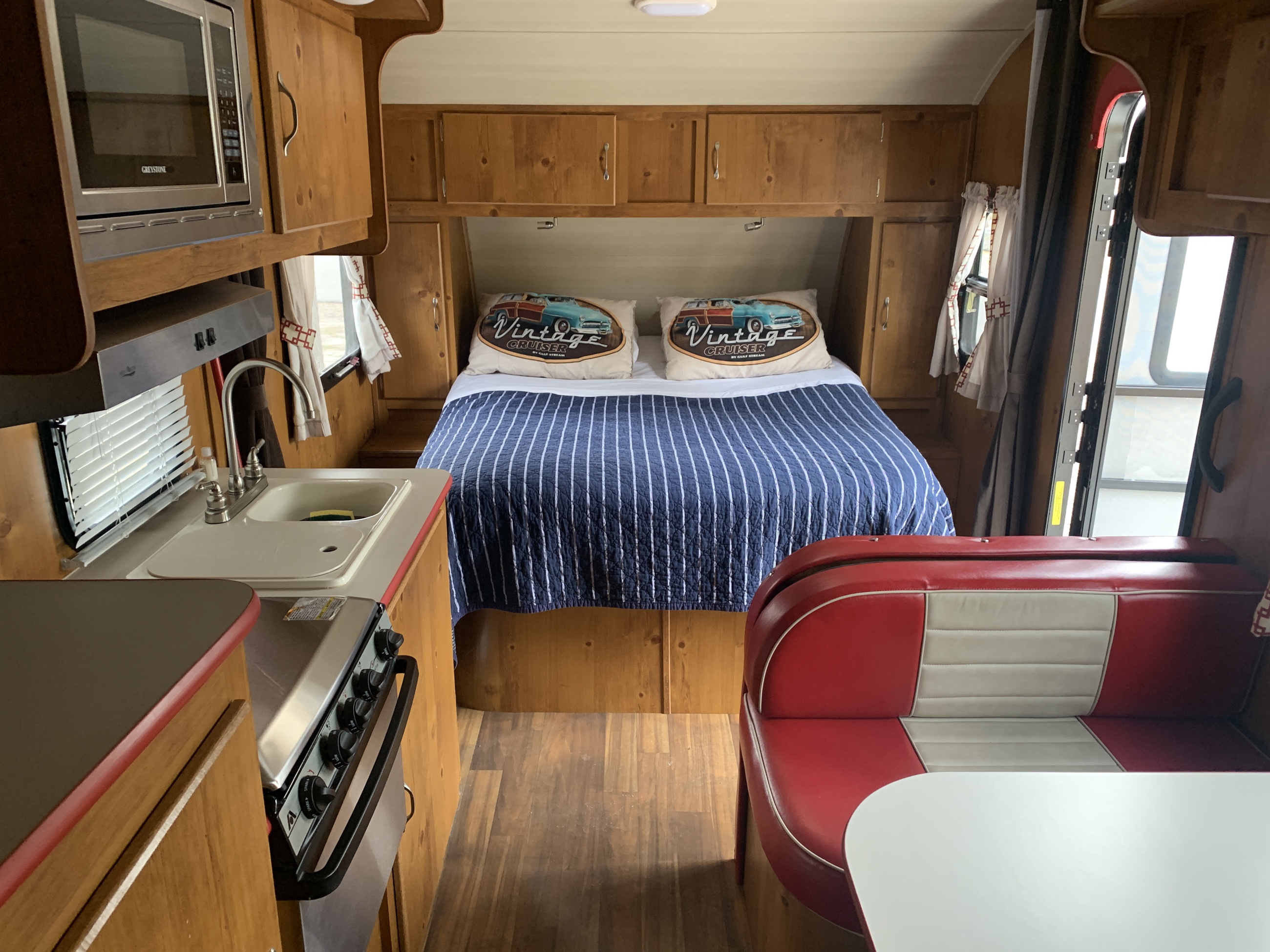 Queen size bed with linens provided.