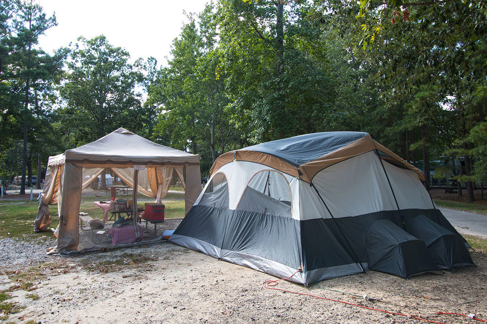 Water and electricity are well-needed upgrades for many tent campers.